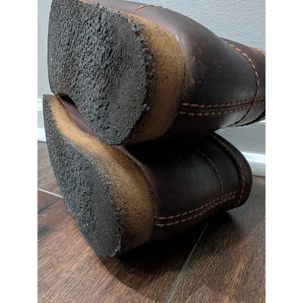 Clarks Mens Wallabees Beeswax Leather Ankle Chukka Boots Size 9 Brown Crepe Sole